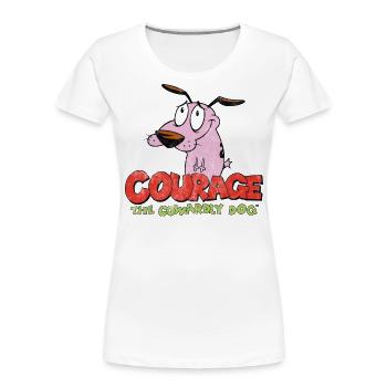 Courage The Cowardly Dog - Women's Premium Organic T-Shirt - white - Front - Mia (176cm)