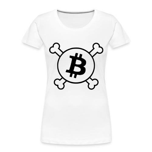 btc pirateflag jolly roger bitcoin pirate flag - Women's Premium Organic T-Shirt
