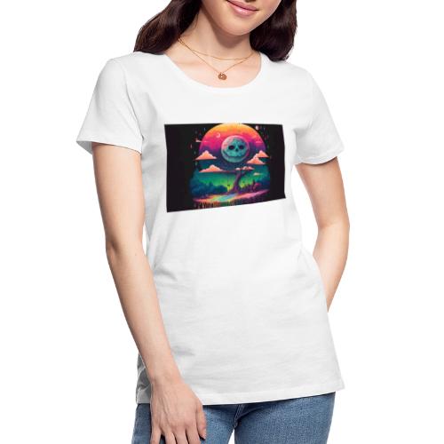 A Full Skull Moon Smiles Down On You - Psychedelic - Women's Premium Organic T-Shirt