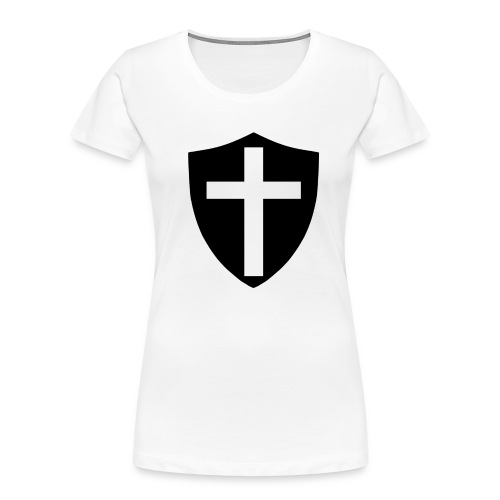 black shield transparent or white cross - Women's Premium Organic T-Shirt