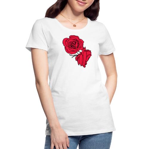 Double Rose (Red) - Women's Premium Organic T-Shirt