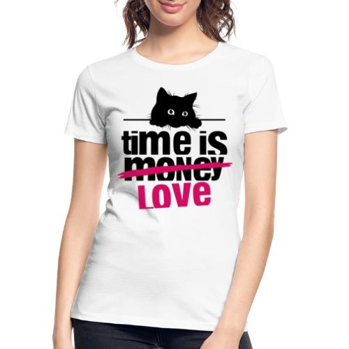 cat time is money love - Women's Premium Organic T-Shirt