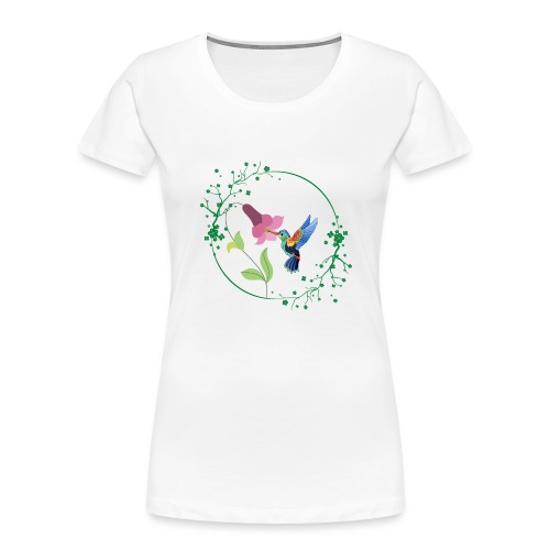 Humming Bird Design - Women's Premium Organic T-Shirt