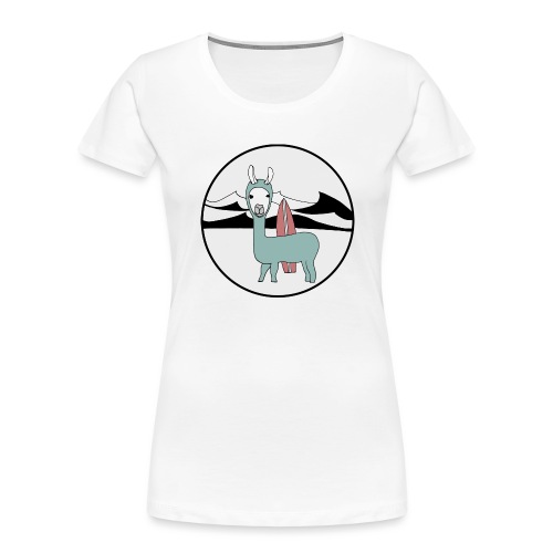Surfin' llama. - Women's Premium Organic T-Shirt