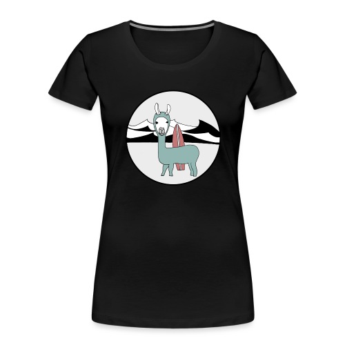Surfin' llama. - Women's Premium Organic T-Shirt