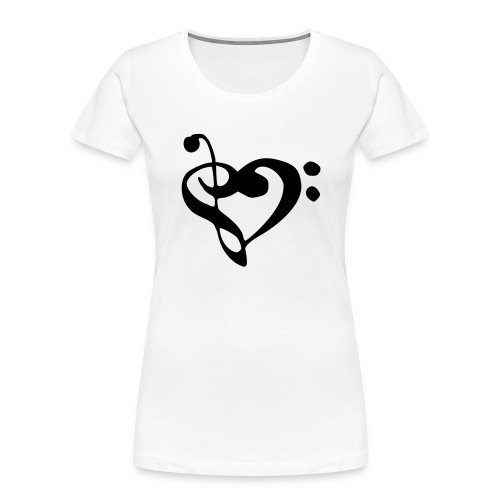 musical note with heart - Women's Premium Organic T-Shirt