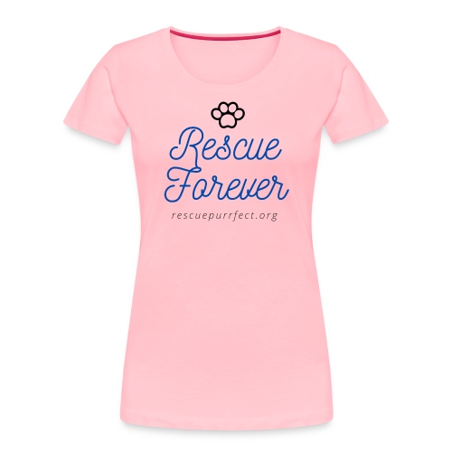 Rescue Purrfect Cursive Paw Print - Women's Premium Organic T-Shirt