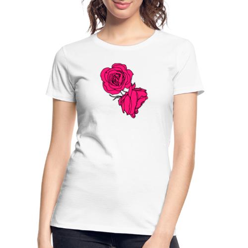 Double Rose (Pink) - Women's Premium Organic T-Shirt