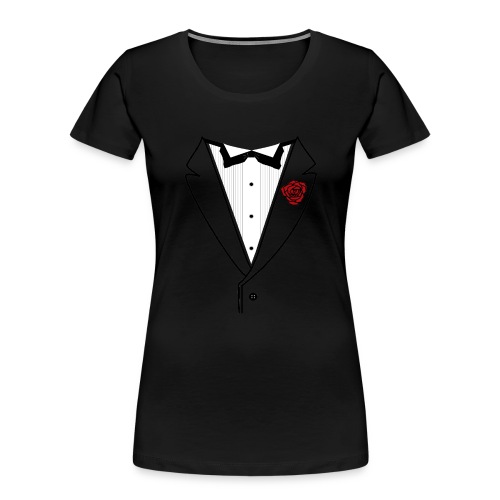 Tuxedo w/Black Lined Lapel - Women's Premium Organic T-Shirt