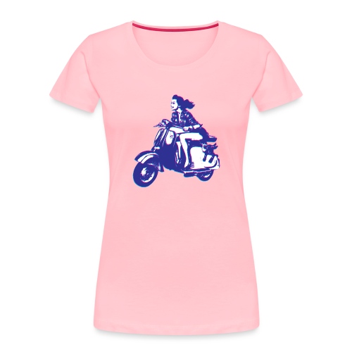 Cute Vespa Scooter Girl - Women's Premium Organic T-Shirt