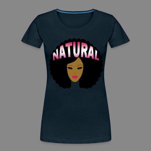 Natural Afro (Pink) - Women's Premium Organic T-Shirt