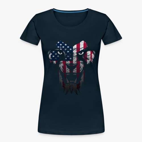 American Flag Lion Shirt - Women's Premium Organic T-Shirt