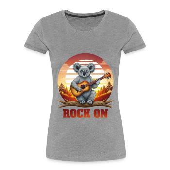 Koala Strumming Guitar Sunset Vintage Style - Women's Premium Organic T-Shirt - heather gray - Front