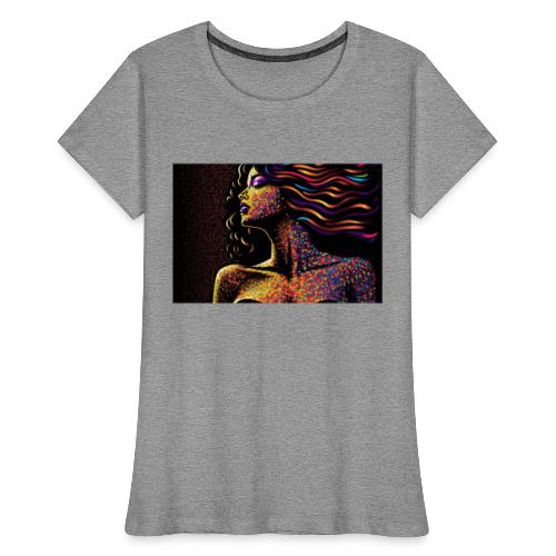 Dazzling Night - Colorful Abstract Portrait - Women's Premium Organic T-Shirt