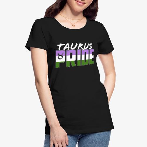 Taurus Genderqueer Pride Flag Zodiac Sign - Women's Premium Organic T-Shirt