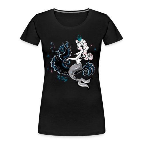 Mermaid Riding A Seahorse - Women's Premium Organic T-Shirt
