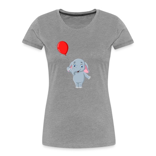 Baby Elephant Holding A Balloon - Women's Premium Organic T-Shirt