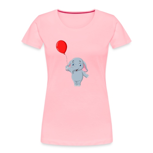 Baby Elephant Holding A Balloon - Women's Premium Organic T-Shirt