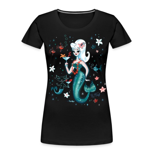 Martini Mermaid Blonde -for dark tees - Women's Premium Organic T-Shirt