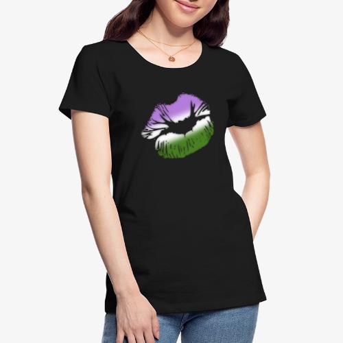 Genderqueer Pride Big Kissing Lips - Women's Premium Organic T-Shirt