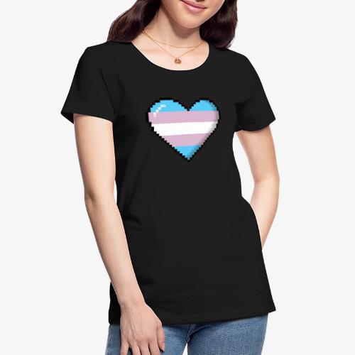 Transgender Pride 8Bit Pixel Heart - Women's Premium Organic T-Shirt