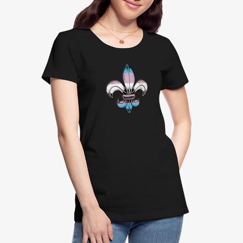 Transgender Pride Flag Fleur de Lis TShirt - Women's Premium Organic T-Shirt