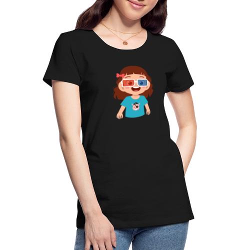 Girl red blue 3D glasses doing Vision Therapy - Women's Premium Organic T-Shirt