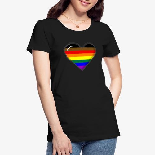 Philly LGBTQ Pride 8Bit Pixel Heart - Women's Premium Organic T-Shirt