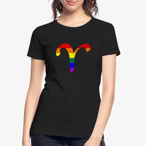 LGBT Gay Pride Flag Aries Zodiac Sign - Women's Premium Organic T-Shirt