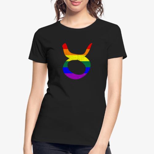 LGBT Gay Pride Flag Taurus Zodiac Sign - Women's Premium Organic T-Shirt