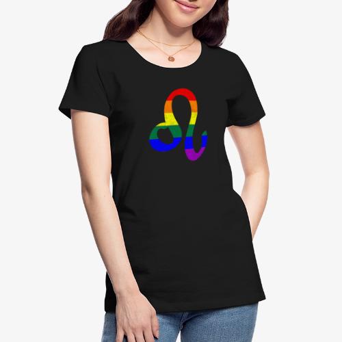 LGBT Gay Pride Flag Leo Zodiac Sign - Women's Premium Organic T-Shirt