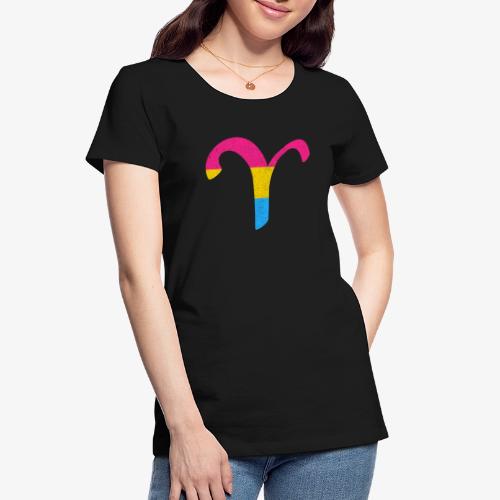 Pansexual Aries Pride Flag Zodiac Sign - Women's Premium Organic T-Shirt