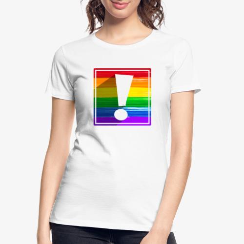 LGBTQ Pride Flag Exclamation Point Shadow - Women's Premium Organic T-Shirt