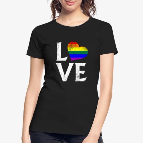 LGBTQ Pride Stacked Love - Women's Premium Organic T-Shirt