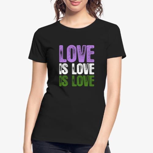 Genderqueer Pride Love is Love is Love - Women's Premium Organic T-Shirt