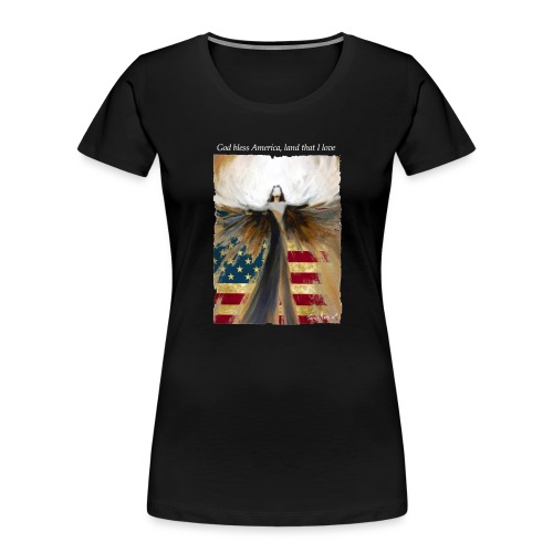 God bless America Angel_Strong color_white type - Women's Premium Organic T-Shirt