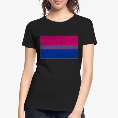 Distressed Bisexual Pride Flag - Women's Premium Organic T-Shirt