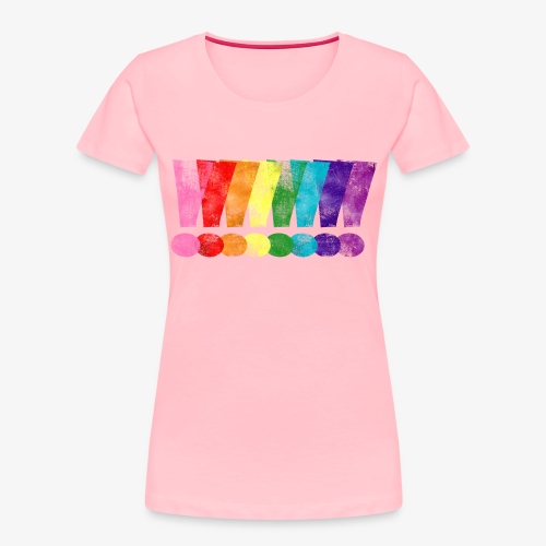 Distressed Gilbert Baker LGBT Pride Exclamation - Women's Premium Organic T-Shirt