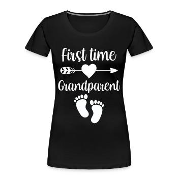 First Time Grandparent Pregnant Pregnancy Cute - Women's Premium Organic T-Shirt - black - Front - Mia (176cm)