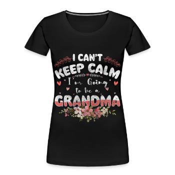 Grandma Grandchild Family Grandmother - Women's Premium Organic T-Shirt - black - Front - Mia (176cm)