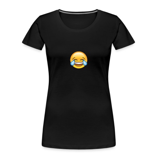 Custom Crying Laughing Emoticon Designer T-Shirt - Women's Premium Organic T-Shirt