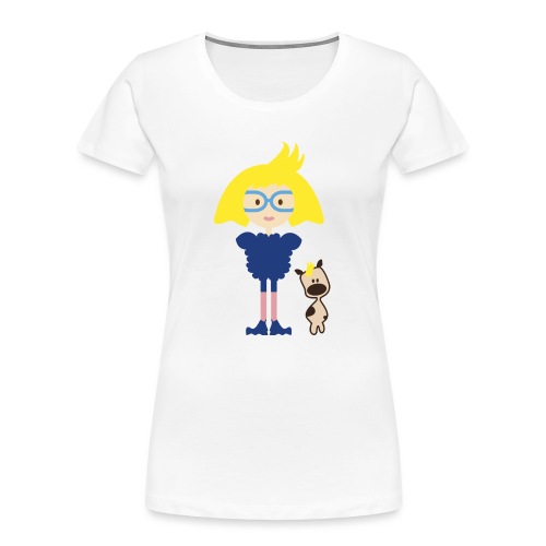 Blondie Girl With Her Blue Eyeglasses - Women's Premium Organic T-Shirt