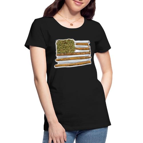 American Flag With Joint - Women's Premium Organic T-Shirt