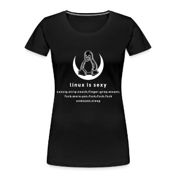 Linux Is Sexy Geeks - Women's Premium Organic T-Shirt - black - Front - Mia (176cm)