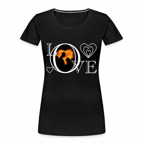 Hot Love Couple Fire Heart Romance Shirt Gift Idea - Women's Premium Organic T-Shirt