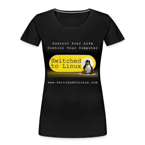 Switched To Linux Logo and White Text - Women's Premium Organic T-Shirt