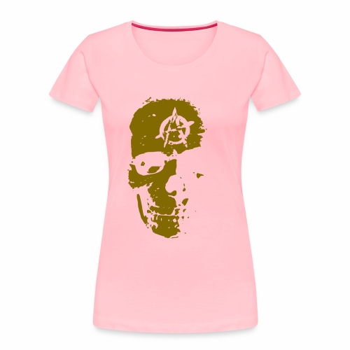 Anarchy Skull Gold Grunge Splatter Dots Gift Ideas - Women's Premium Organic T-Shirt