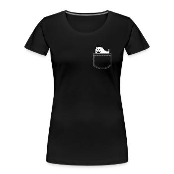 Undertale Dog Pocket - Women's Premium Organic T-Shirt - black - Front - Mia (176cm)