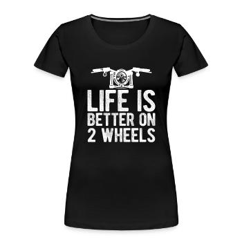 Motorcycle Motocross - Women's Premium Organic T-Shirt - black - Front - Mia (176cm)
