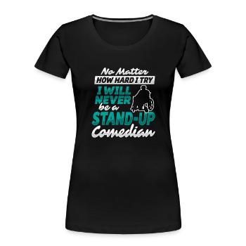 Wheelchair Disability Wheelchair Bound - Women's Premium Organic T-Shirt - black - Front - Mia (176cm)